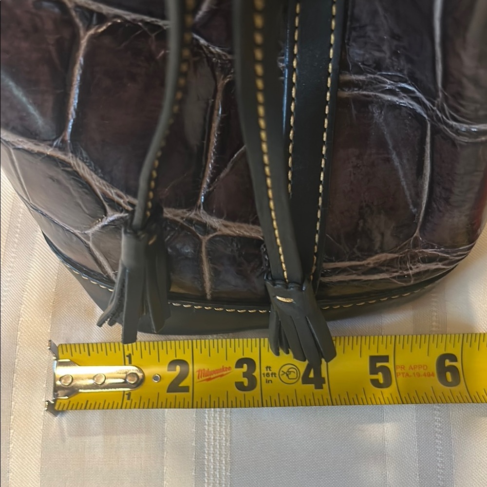‼️LAST CHANCE‼️ 🎈Back to consignment shop 9/30/25🎈D&B Croc Eggplant Bag w/Pouch - Picture 12 of 15